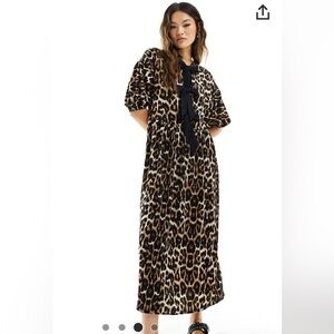 ASOS Design Puff Sleeve Tie Dress